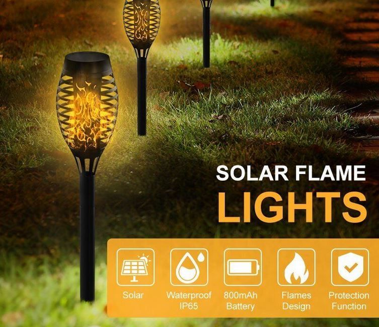 ✅NEU✅4x LED Solarlampe Flackernde Flamme Solarfackel Gartenlampe5 in Bad Soden am Taunus