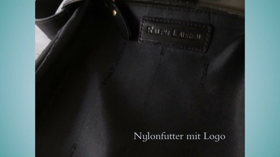 Ralph Lauren kleine Handtasche Leder schwarz in München