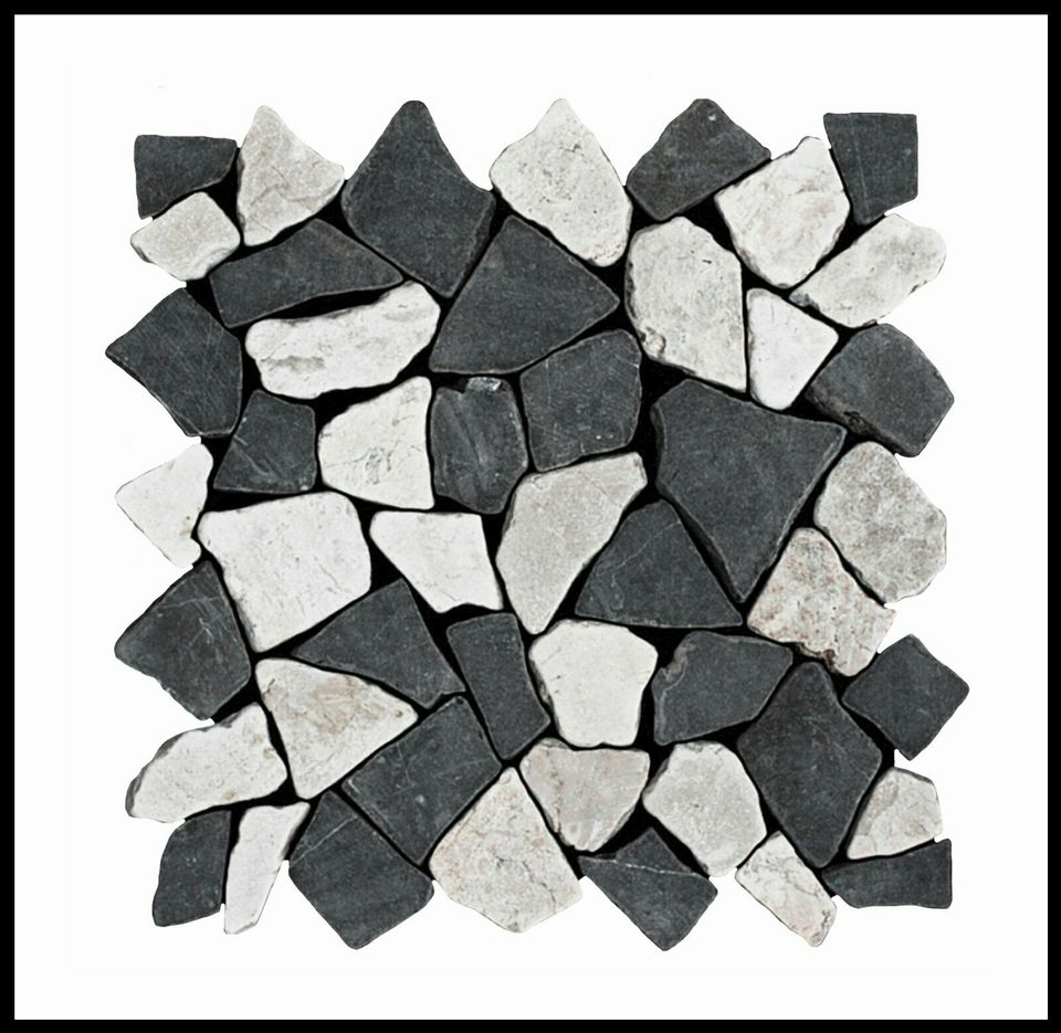 Weiß M-008 Bruchstein-Mosaik Lager Herne NRW 1 Matte Marmor Hellgrau 