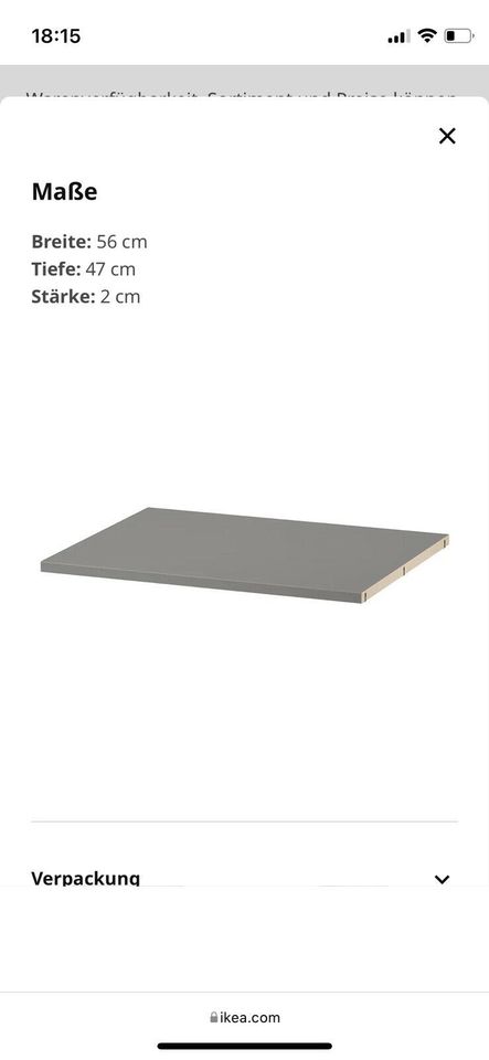 Ikea Hauga Einlegeboden grau Kleiderschrank in Sachsen - Neukirchen/Erzgeb