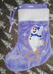 Milka Milka Keramik-Stiefel Nikolausstiefel Werbung Weihnachten lila ca 9,7 cm 