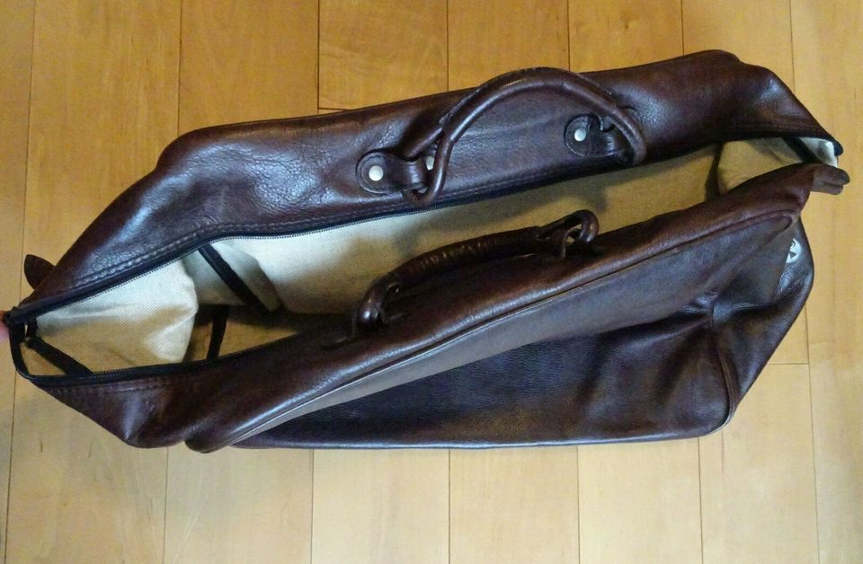 Reisetasche aus echtem Leder braun - Weekender in Teugn