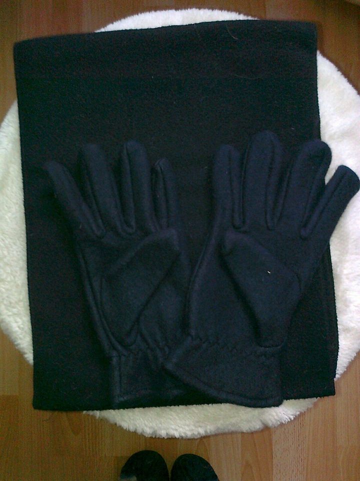 Handschuhe + Schal für Herren, schwarz, Gr. L, Wintermode, weich in Niedersachsen - Herzberg am Harz