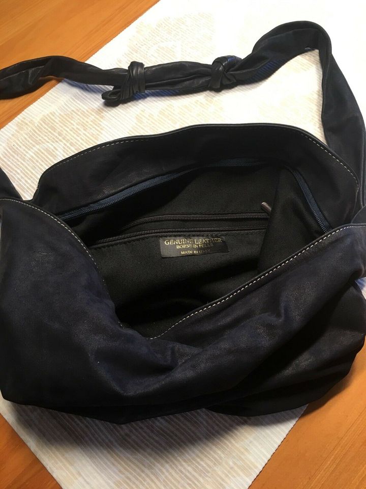Handtasche, Leder, made in Italy, blau in Bad Segeberg
