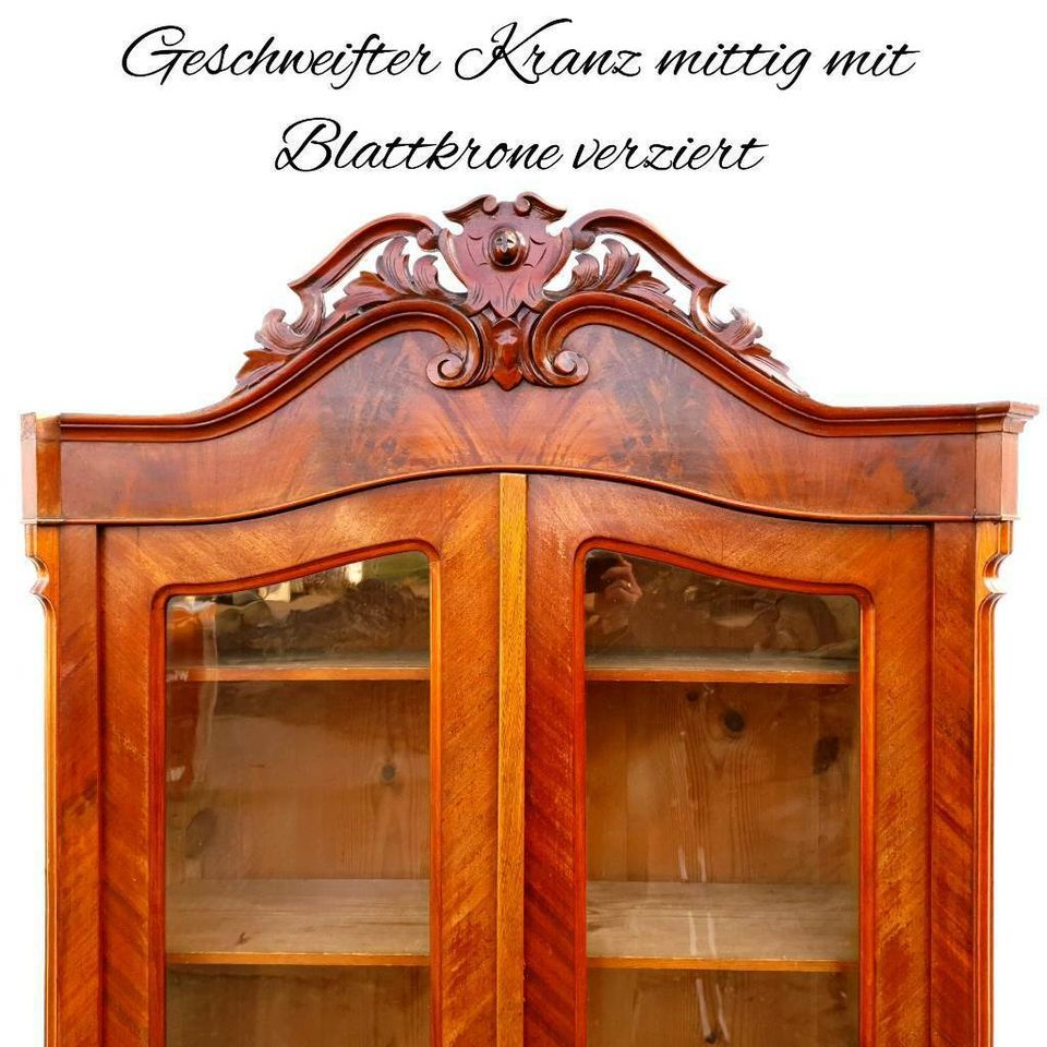 Louis Philippe Bücherschrank Vitrine 1860 Biedermeier Bibliothek in Gommern
