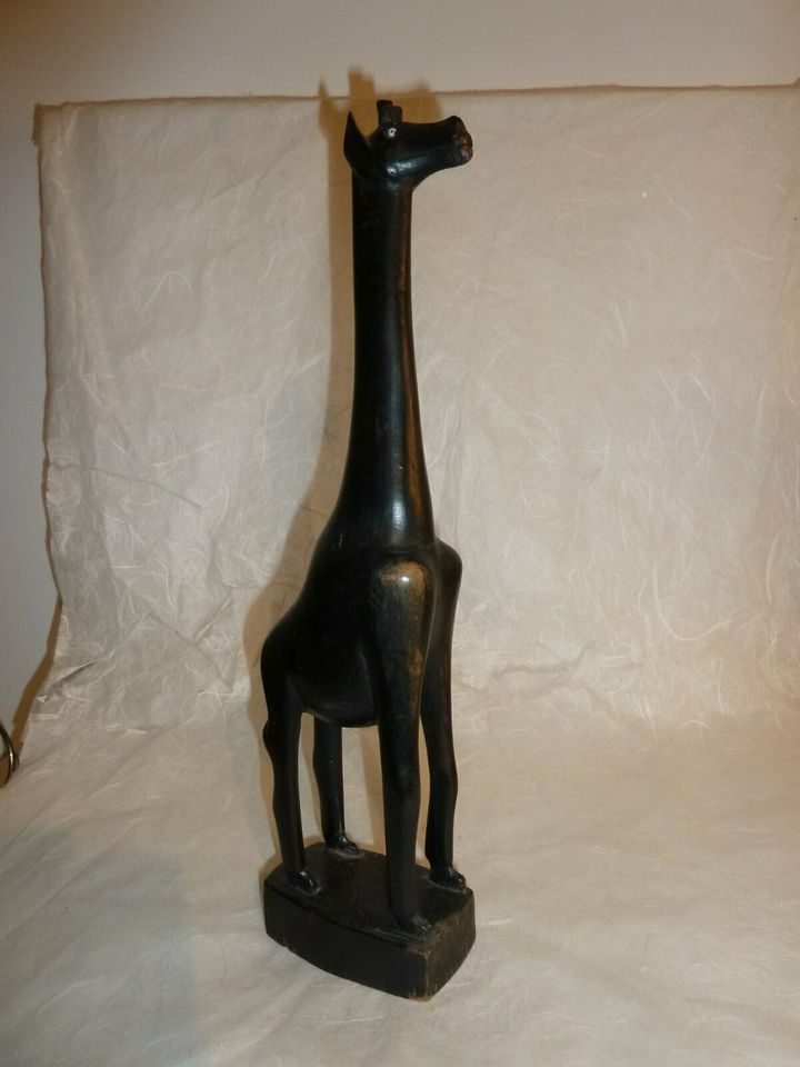 Giraffe Holz Statue Afrika Deko Kunst Schmuckständer H 35 cm in Aindling