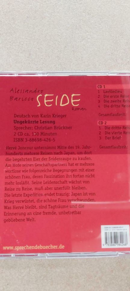 Hörbuch, SEIDE, von A. Baricco, 2 CDs in Löchgau