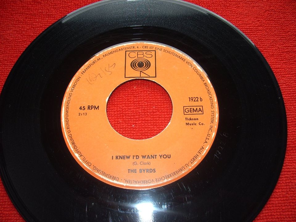 1965 Oldie Beat Single Folkrock THE BYRDS - Mr.Tambourine Man CBS in Bottrop