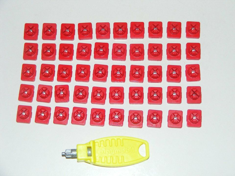 Playmobil Verbinder X-System 20 rote 10 gelbe 10 weiße 1 Montageschlüssel A 