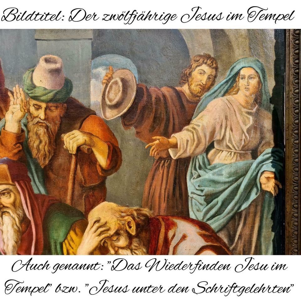 Jesus im Tempel n. Carolsfeld XXL Nazarener Gemälde museal sakral in Gommern