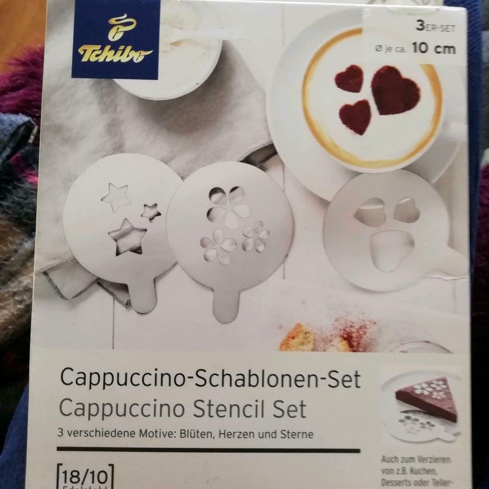 Cappuccino Schablonen Set Blüte Herz Stern Ovp Neu Kaffee Milch in Winterbach