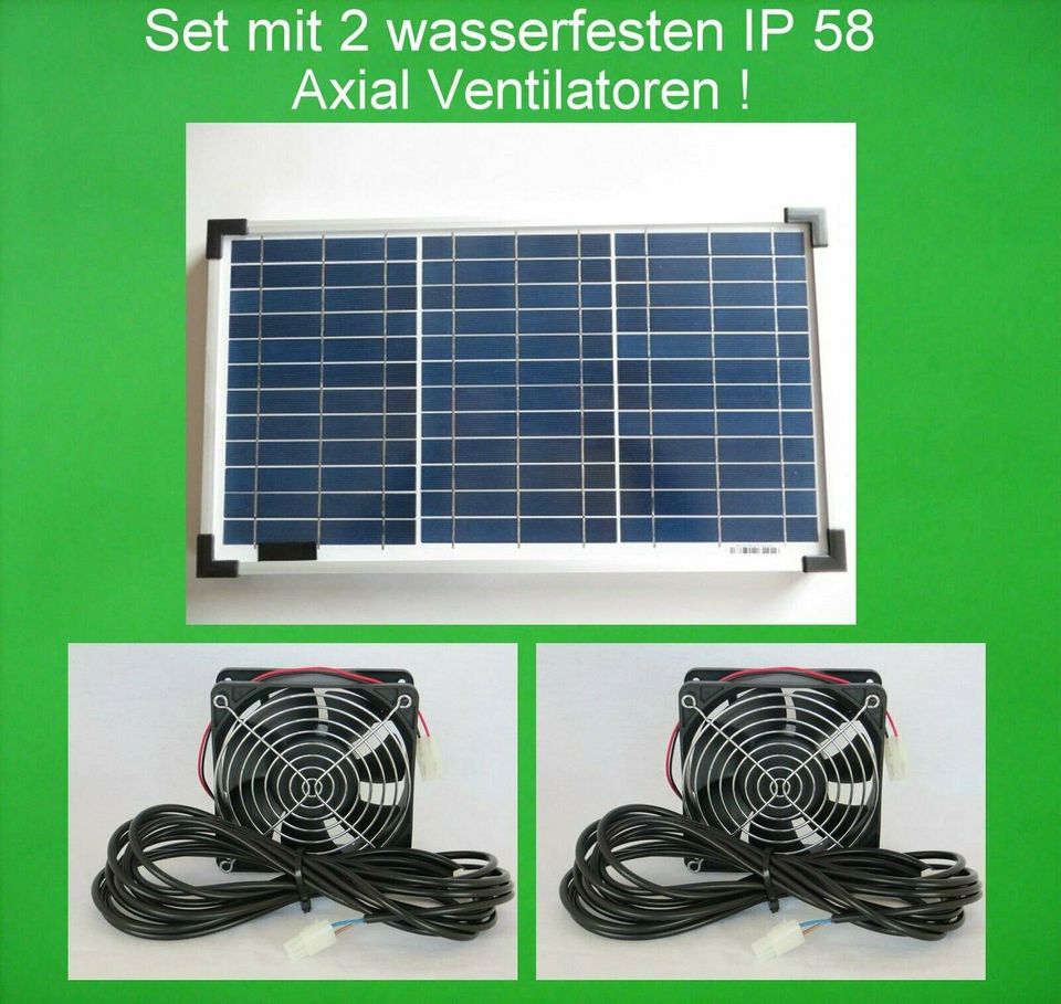 20 Watt Solarlüfter Solar Axial Lüfter Solarventilator Ventilator Akku Batterie 