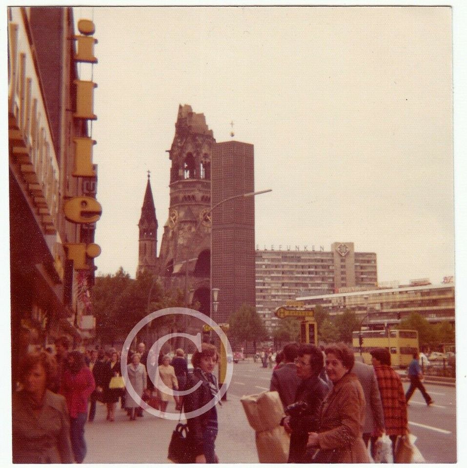 Altes Foto 70er 80er: Berlin Kudamm Gedächtniskirche Doppeldecker in Niedersachsen - Braunschweig