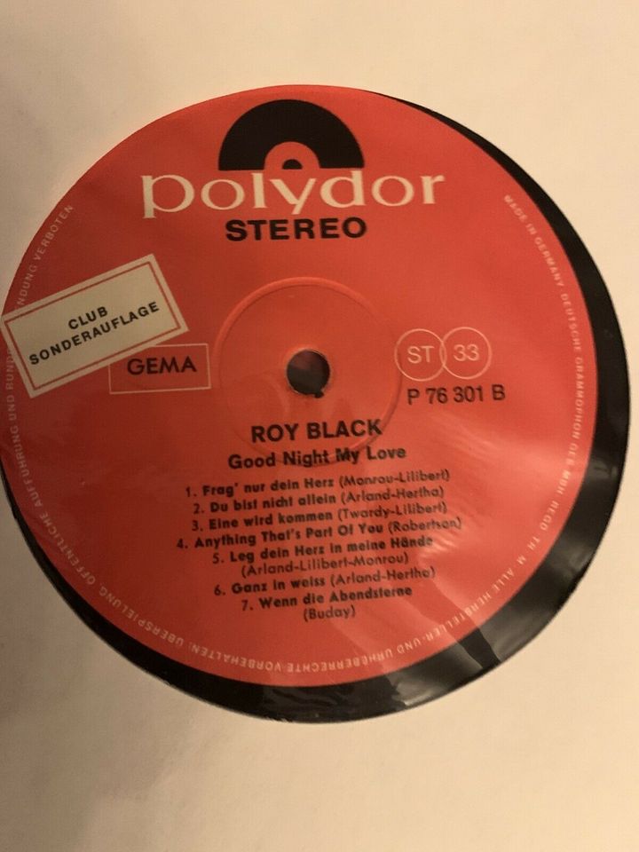 Roy Black  Good Night my Love  LP Club Sonderausgabe in Meine