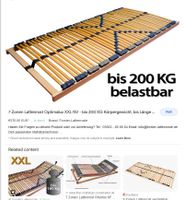 Lattenrost 90x200 XXL 800 EXTRA STARK STABIL für Übergewichtige Bayern - Fürstenfeldbruck Vorschau