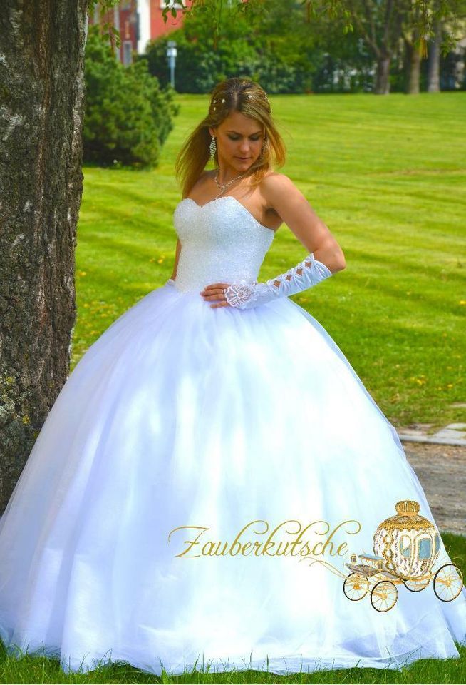 Neu Weiß Brautkleid Hochzeitskleid Abendkleid Ballkleid Gr 34 36 38 40 42 44++ 