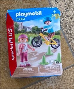 Playmobil Special Plus 70061 Kinder mit Skates und BMX Fahrrad Pylonen NEU 