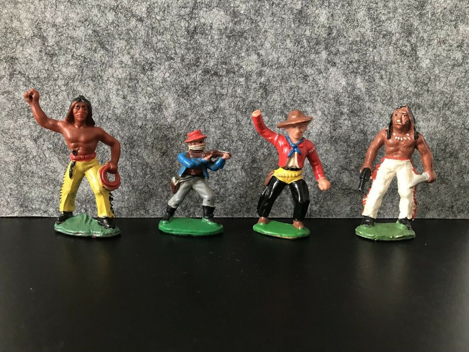Spielzeug Figuren DDR Indianer-Cowboy 