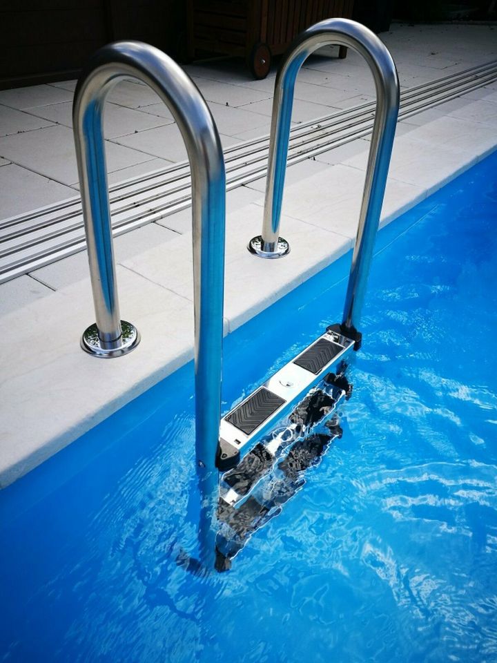 Poolleiter CARIBIC V2A Pool Leiter Edelstahl Schwimmbad Treppe 3 Stufen 