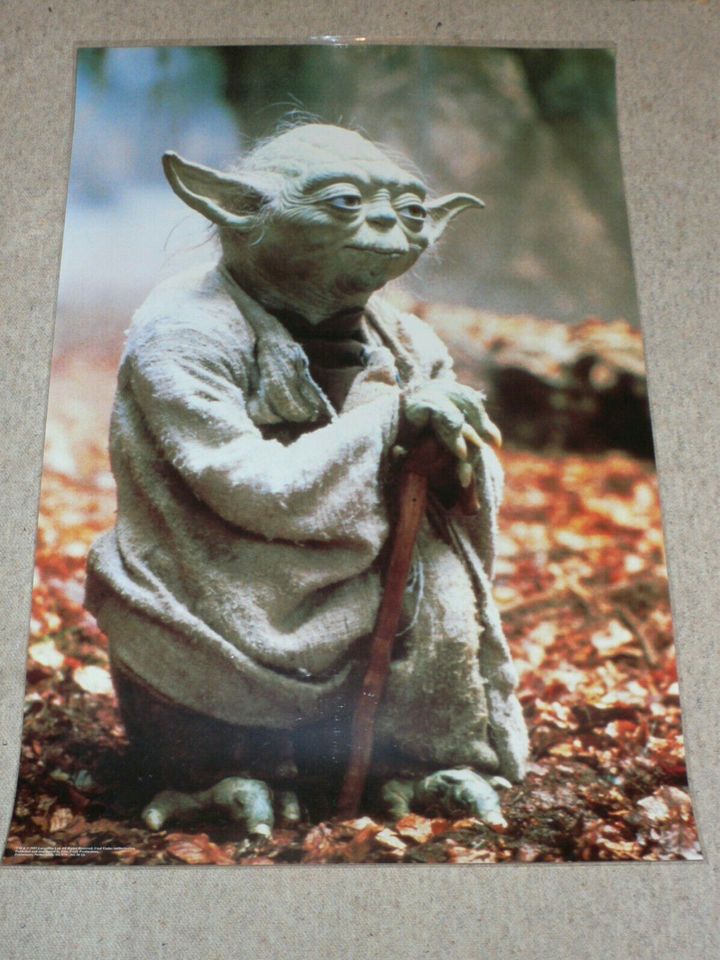 Yoda Poster laminiert mit Kunststoffleiste zum Aufhängen in Wettenberg