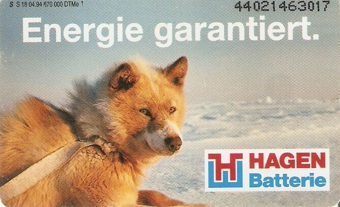 Deutsche Telefonkarte S 18 mit Schlitten-Hund Säugetiere 1994 in Kamen