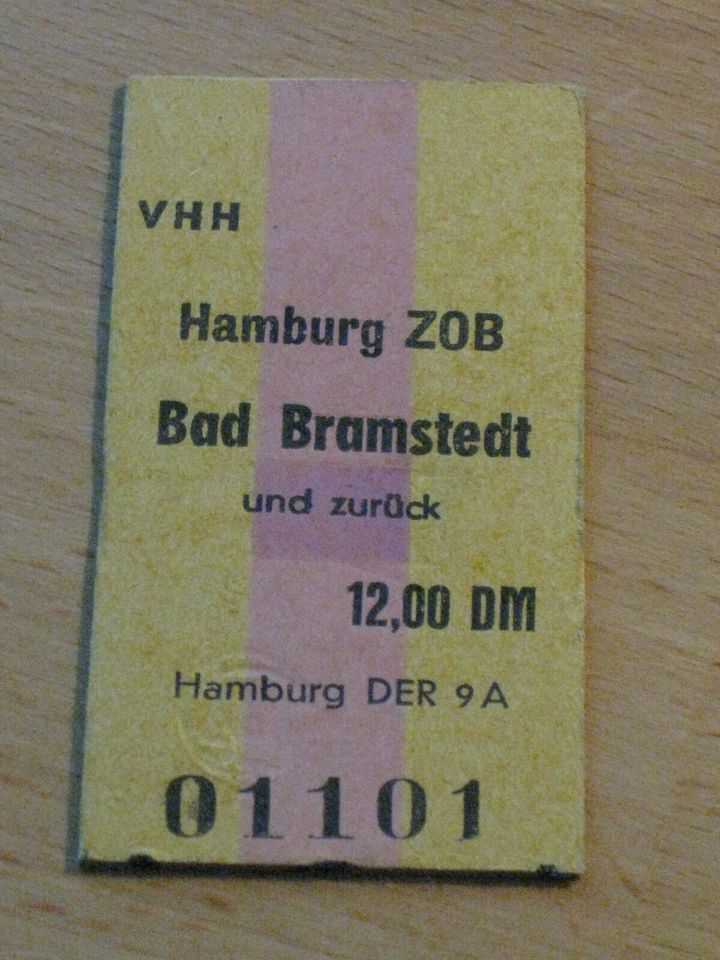 Edmondsonsche Fahrkarte VHH von HH ZOB - Bad Bramstedt  Li.101 in Bad Bramstedt
