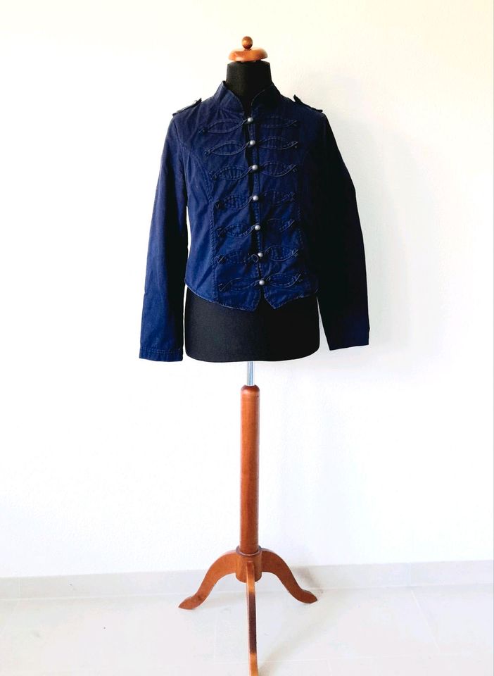 42 Mode Jacken Marinejacken Military Blazer Jacke in Blau mit Zweireiher Gr 