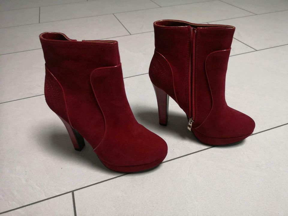 Mode & Beauty Damenschuhe 38 rot Keilabsatzschuhe High Heels Absatz Schuhe Gr 