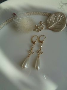 Schmuck Ohrringe Perlenohrringe Barocke Stil Tropfen Chandelier baumeln vergoldete Perlen Ohrringe mit Zirkon vintage retro 
