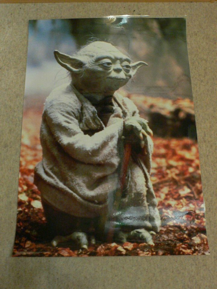 Yoda Poster laminiert mit Kunststoffleiste zum Aufhängen in Wettenberg