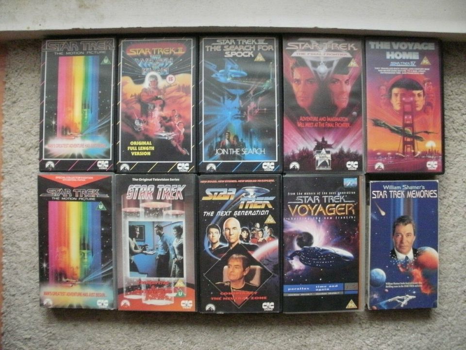 12 Star Trek VHS engl. 6 Filme,TNG,TOS,Voyager,Shatners Memories in Sachsen-Anhalt - Dessau-Roßlau