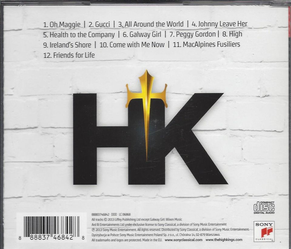 FOLK CD - HIGH KINGS: Friends For Life - 2013 Sony - signiert! in Wassenberg