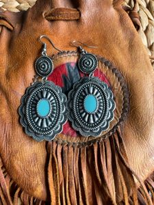 Ohrhänger Ohrringe Traumfänger mit türkisfarbenen Perlen Indianerschmuck