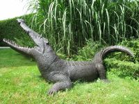 Bronzefigur Krokodil Alligator Garten Statue Bayern - Bernried Niederbay Vorschau