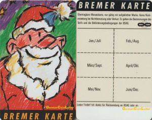 Bremer Karten BSAG von 10/1986 bis 01/1994 LOT 12 x div J001