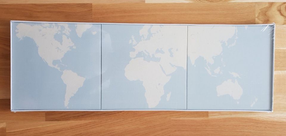 Leinwand Weltkarte Leinwände 3-teilig Wandbild Ikea Pjätteryd in Dresden - Blasewitz