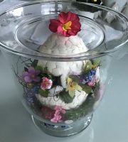 Ostern Großes Ei mit Kunst Blumen im Glaspokal, edel Thüringen - Ohrdruf Vorschau