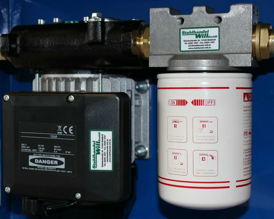 Diesel Filteranlage Set 230V vom Hersteller Tankstelle Dieselpumpe Blue Edition 
