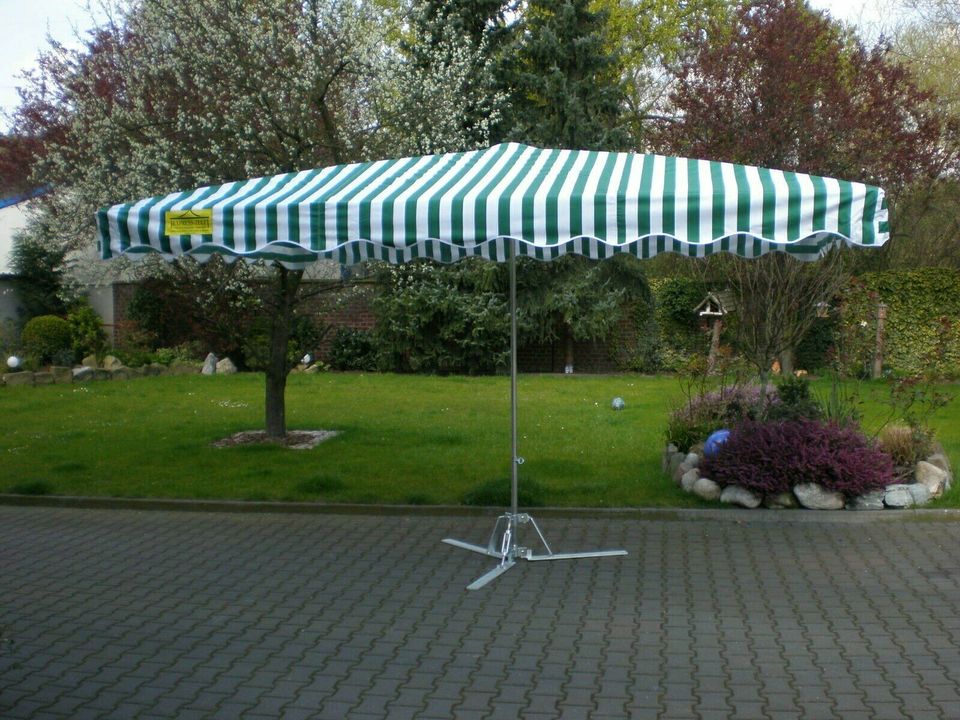 3x3 m Marktschirm Marktstand Umbrella Schirm Messestand inkl.20kg Fuß grün-weiß 