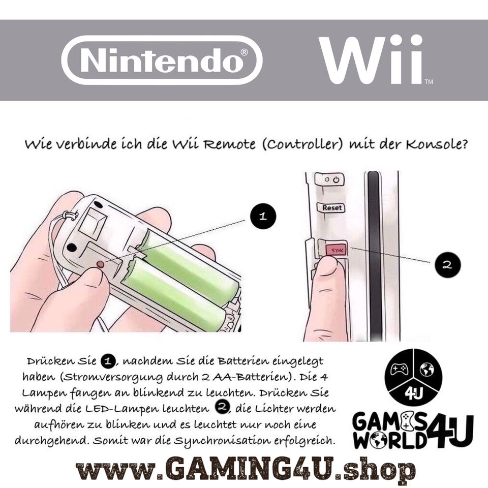 Nintendo Wii Konsole + 2 in 1 Remote Motion Controller & Spiele in Aulendorf