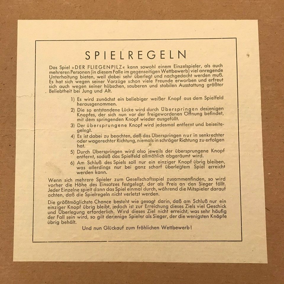 Altes Spiel „Der Fliegenpilz“, 40iger oder 50iger Jahre in Hessen - Taunusstein