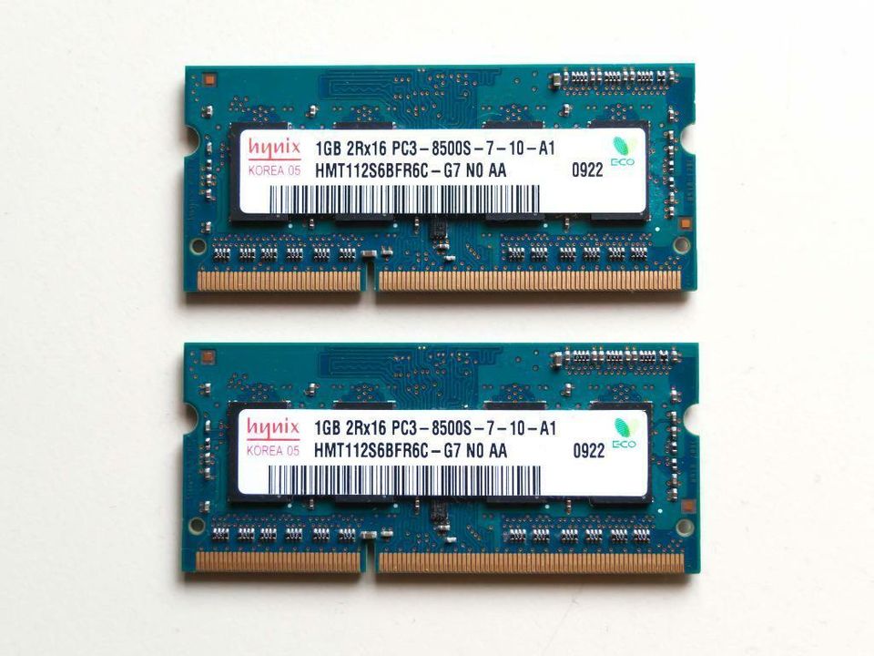 2 GB (2x1) RAM Kit Hynix SO-DIMM DDR3 1066 MHz in Mitte - Tiergarten