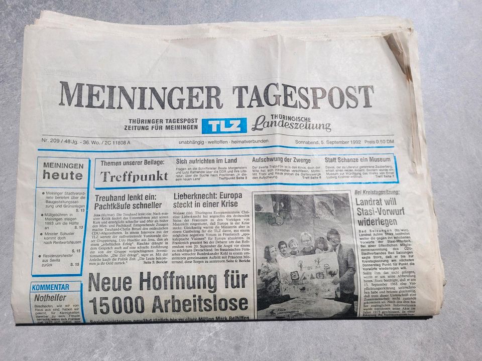 Geburtstagszeitung, Geschenk, 30. Geburtstag, 5.9.1992 in Kaltenwestheim