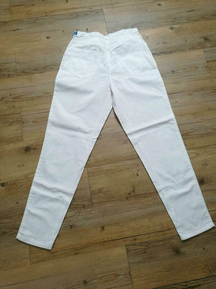 Mom jeans Hose Hight Waist Retro Damen Gr 38 / 40 Weiß Vintage in Bayern - Schlachters