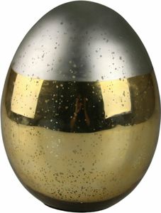 XXL ! Krone Kupfer Silber 13cm Glasei  Glas Ostereier groß Hängen Glas Ei