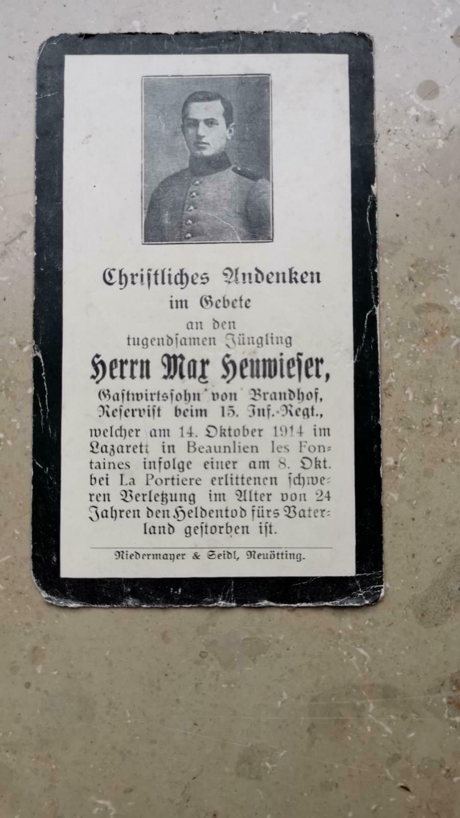 Sterbebild soldat 1914 gebraucht kaufen  Altdorf