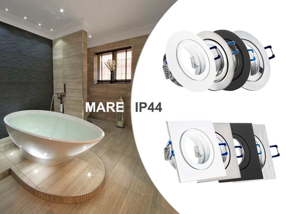 Bad Einbaustrahler IP44 Feuchtraum Dusche Badezimmer dimmbares LED Leuchtmittel 