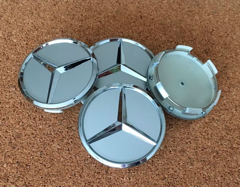 4 Nabendeckel Felgendeckel Nabenkappen 60mm Schwarz für Mercedes Benz A B C E S 