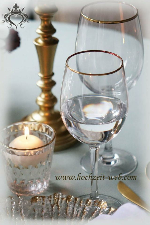 Weinglas mit Goldrand Rotweinglas Weißweinglas mieten 1,00€ in Bielefeld