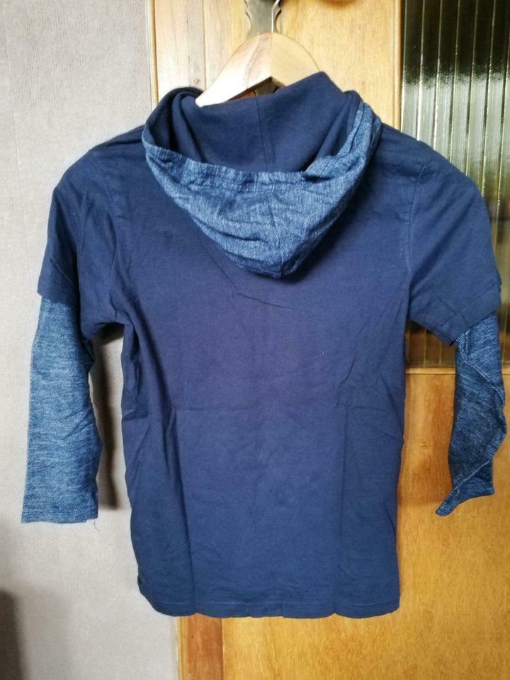 Pullover, 134/140, Jungen, dunkelblau, langarm Shirt, Kapuze in Sachsen-Anhalt - Hansestadt Seehausen